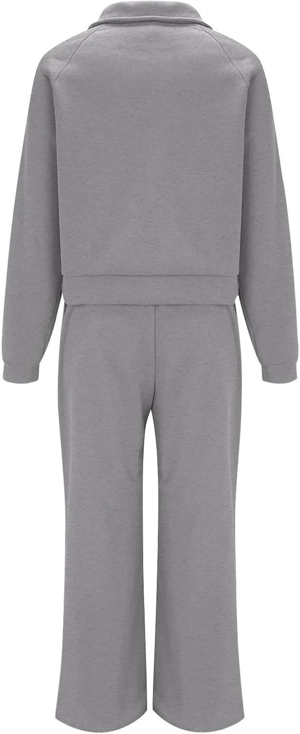 Womens 2 Piece Sweatsuit Outfits Half Zip Sets Hoodies,Sweatpants for Women Casual Colors Freely Combined Separately