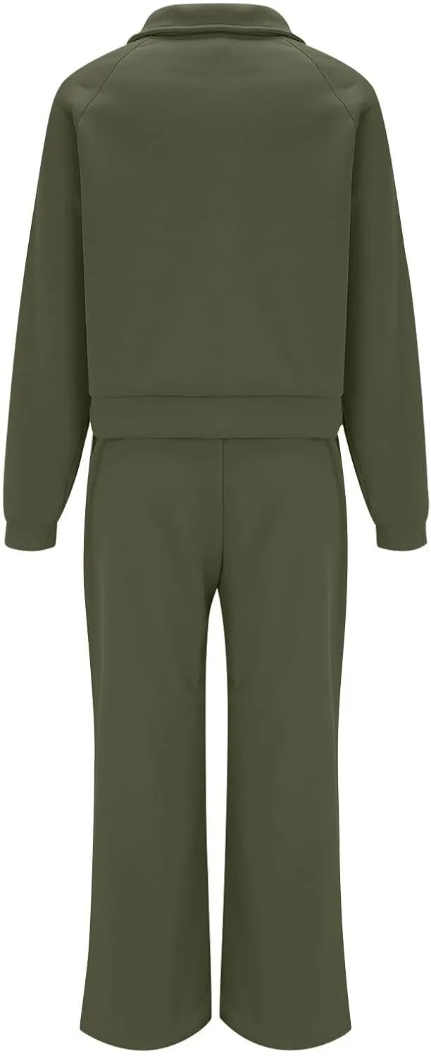 Womens 2 Piece Sweatsuit Outfits Half Zip Sets Hoodies,Sweatpants for Women Casual Colors Freely Combined Separately