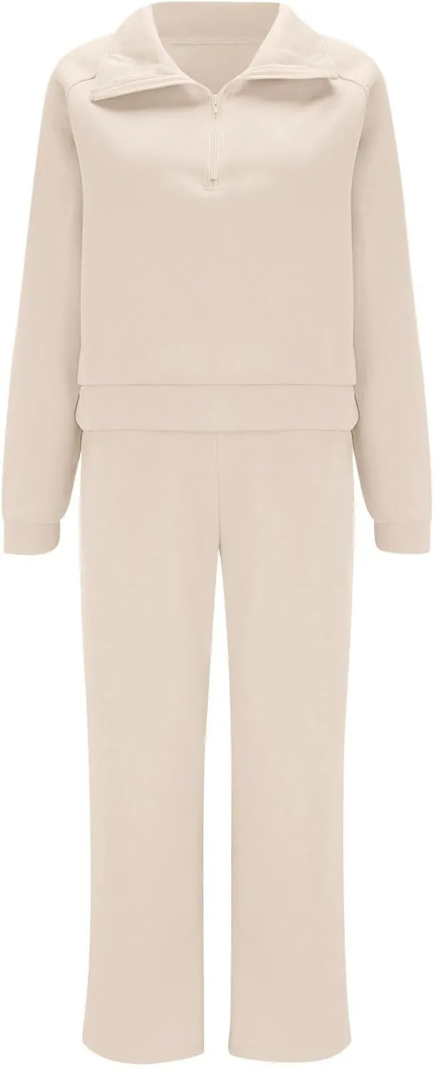 Womens 2 Piece Sweatsuit Outfits Half Zip Sets Hoodies,Sweatpants for Women Casual Colors Freely Combined Separately