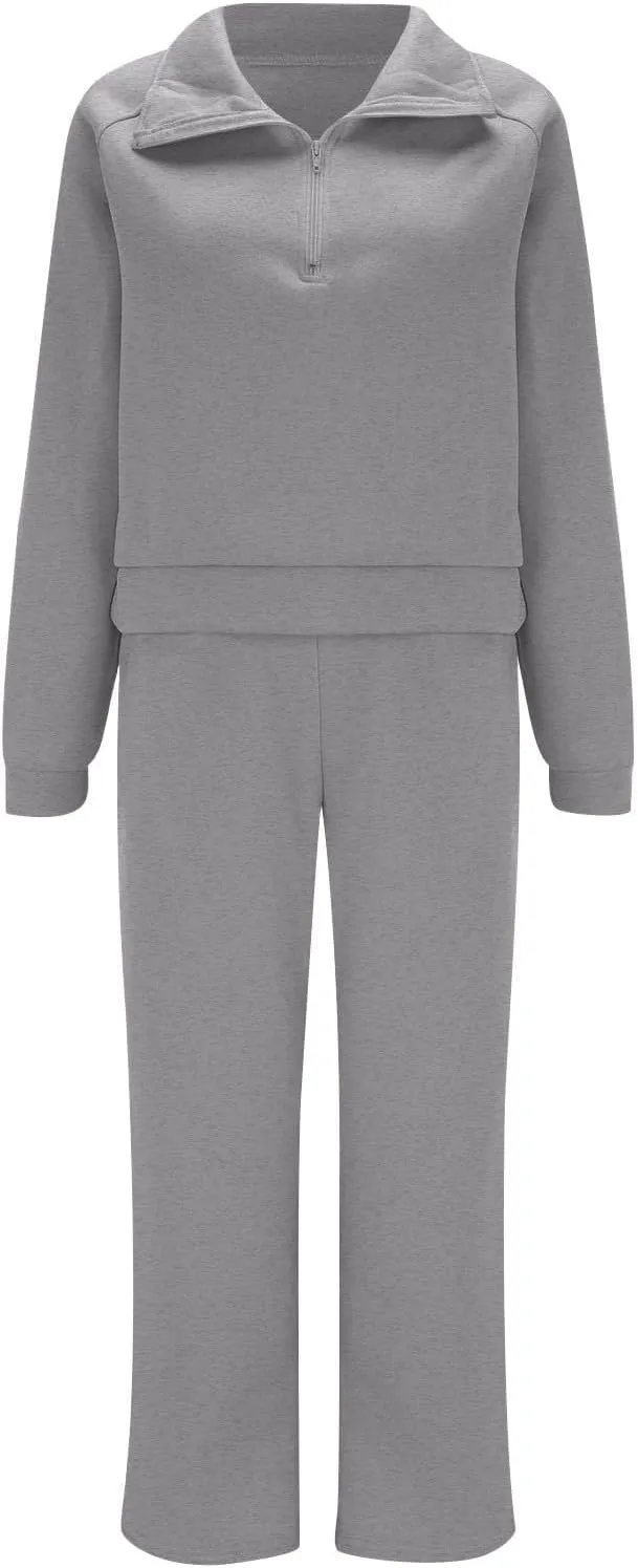Womens 2 Piece Sweatsuit Outfits Half Zip Sets Hoodies,Sweatpants for Women Casual Colors Freely Combined Separately