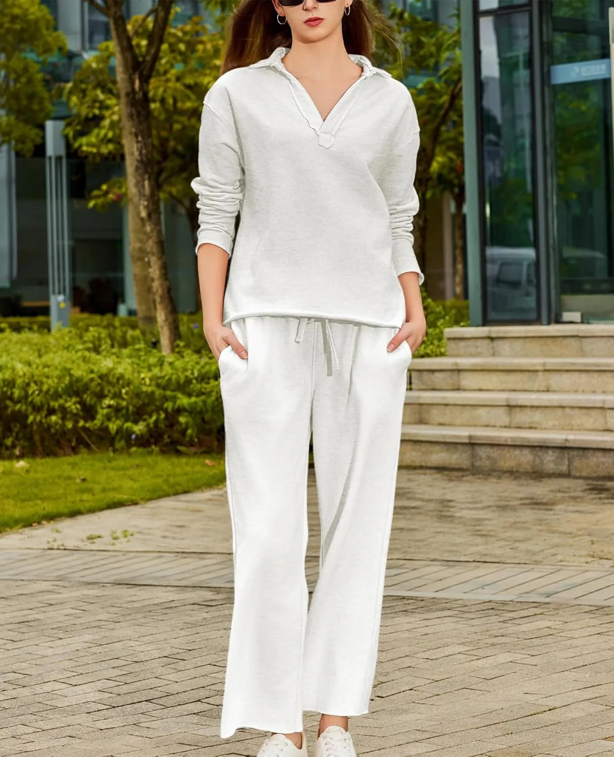 Women's Carmel Tracksuit 2 Piece Set - Patrick Pullover Sweatshirt & Catherine Sweatpants - Casual Lounge Set