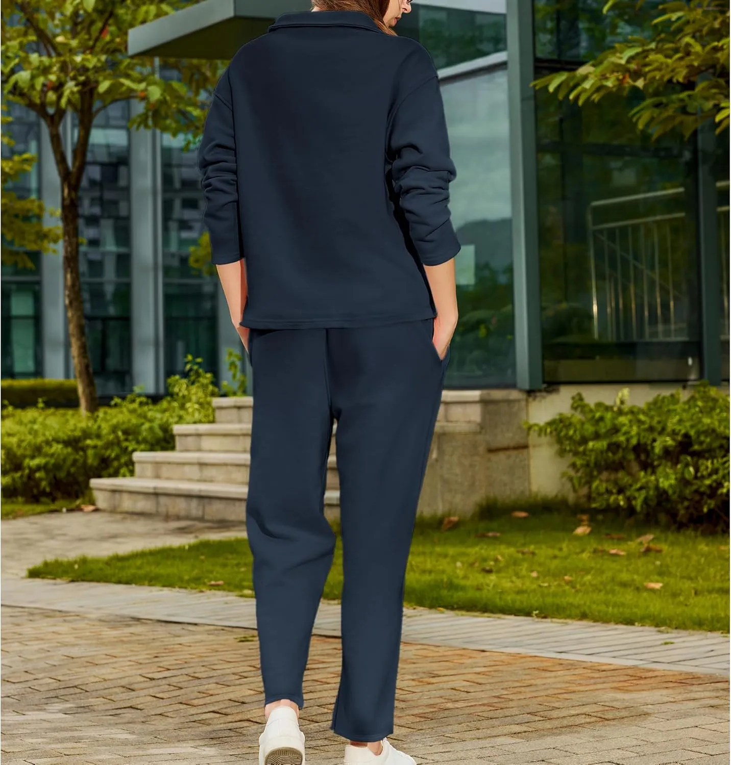 Women's Carmel Tracksuit 2 Piece Set - Patrick Pullover Sweatshirt & Catherine Sweatpants - Casual Lounge Set