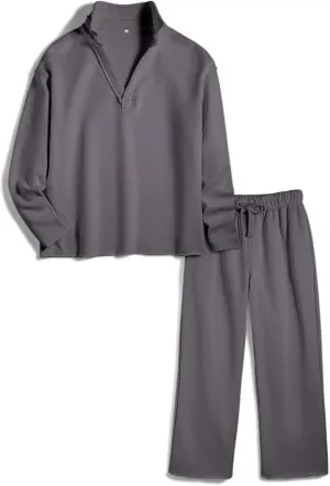Women's Carmel Tracksuit 2 Piece Set - Patrick Pullover Sweatshirt & Catherine Sweatpants - Casual Lounge Set