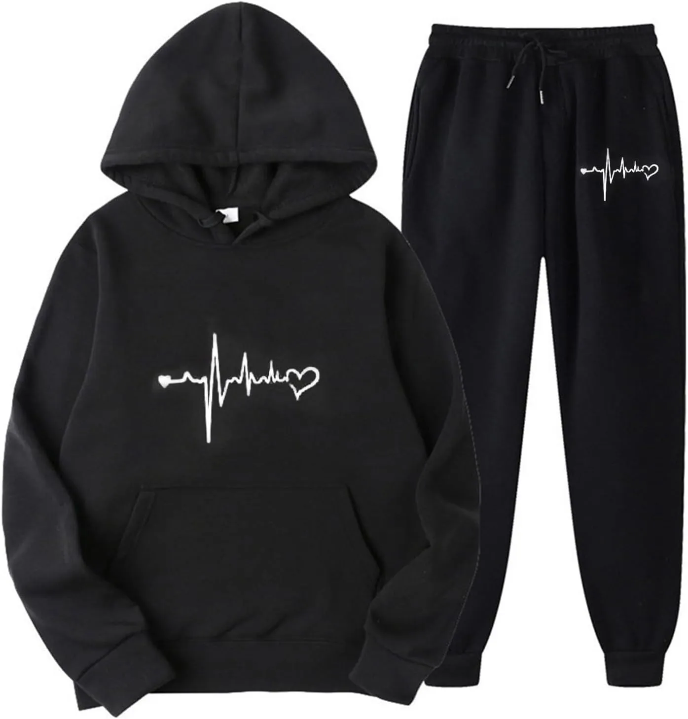 Women's Fall 2 Piece Lounge Outfit Pullover Hooded Long Sleeve Top Sets Sweat Lounge Matching Set 2025 Fall Trendy