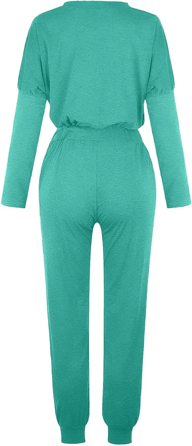 Womens Sweatsuits 2 Piece Set Casual Matching 2024 Travel Trendy Outfits Crewneck Sweatshirts Tracksuit Lounge Sets