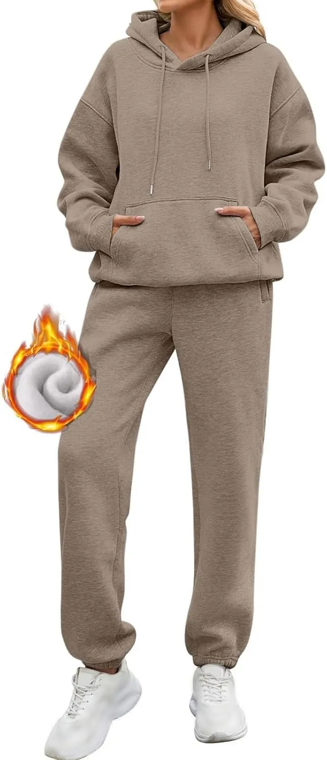 Womens Sweatsuits 2 Piece Set Oversized Matching Sweatshirt Baggy Fashion Lounge Sweatpants Set Tracksuit