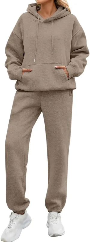 Womens Sweatsuits 2 Piece Set Oversized Matching Sweatshirt Baggy Fashion Lounge Sweatpants Set Tracksuit