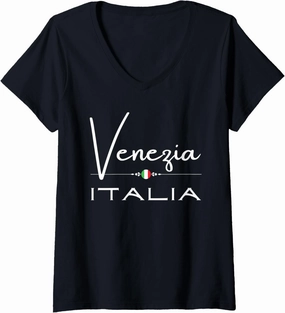 Womens Italy Venice Souvenir / Venezia / Venice V-Neck T-Shirt