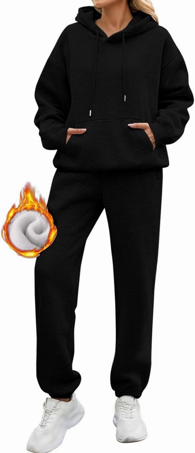 Womens Sweatsuits 2 Piece Set Oversized Matching Sweatshirt Baggy Fashion Lounge Sweatpants Set Tracksuit