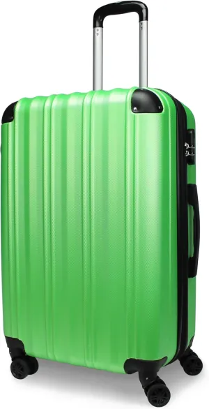 World Traveler Kemyer Quest Hardside Lightweight Expandable Spinner Suitcase Luggage, Green, 25-inch