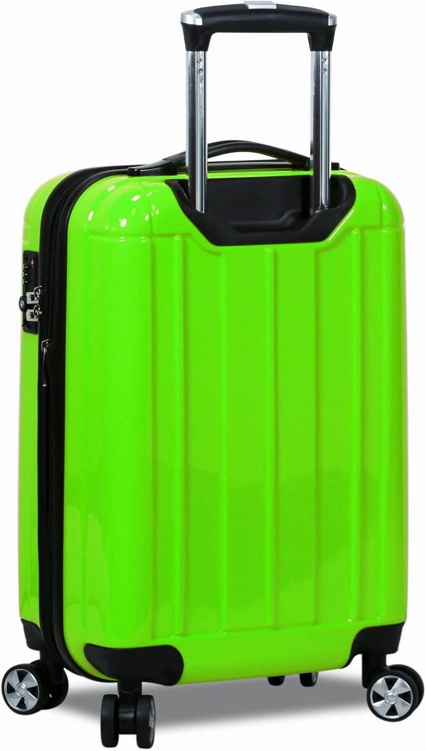 World Traveler Contour Lightweight Polycarbonate Hardside Expandable Spinner Luggage with TSA Lock, Apple Green, 28-inch