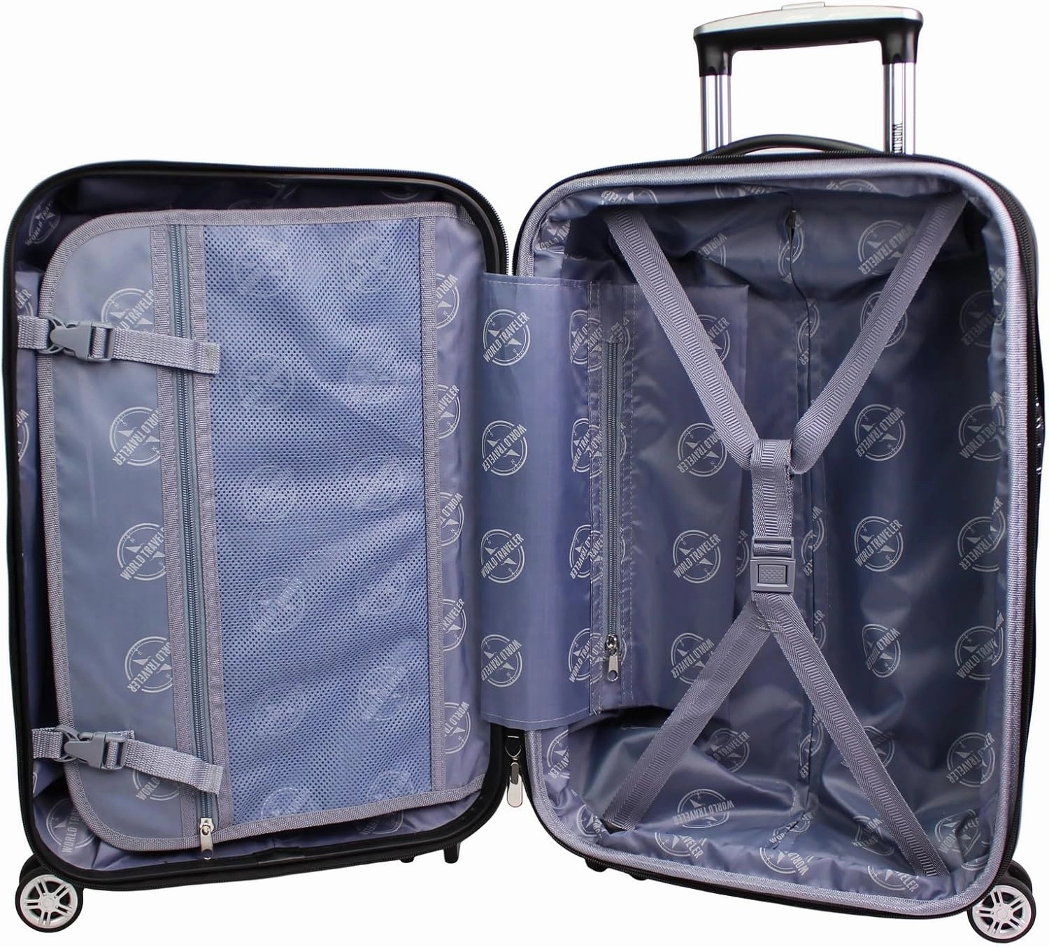 World Traveler Contour Lightweight Polycarbonate Hardside Expandable Spinner Luggage with TSA Lock, Apple Green, 28-inch