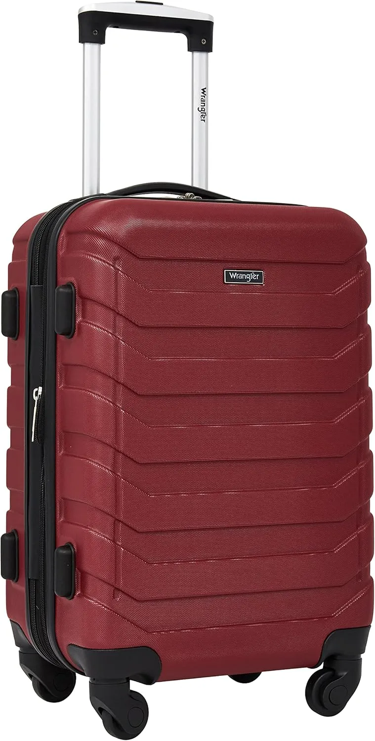 Wrangler Miami Luggage & Packing Cubes, Red, 5 Piece Set