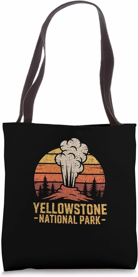 Yellowstone National Park Vintage Nature Travel USA Vacation Tote Bag
